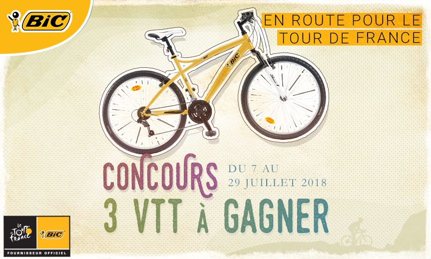 3 vélos à gagner pour le Tour de France 2018 ! Header_concours_bic_tourdefrance_2018_2_1
